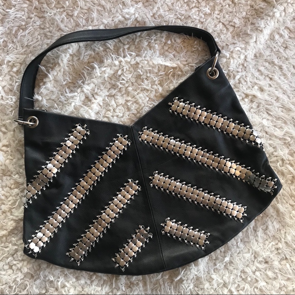 LARGE GENUINE BLACK LEATHER TOTE BAG